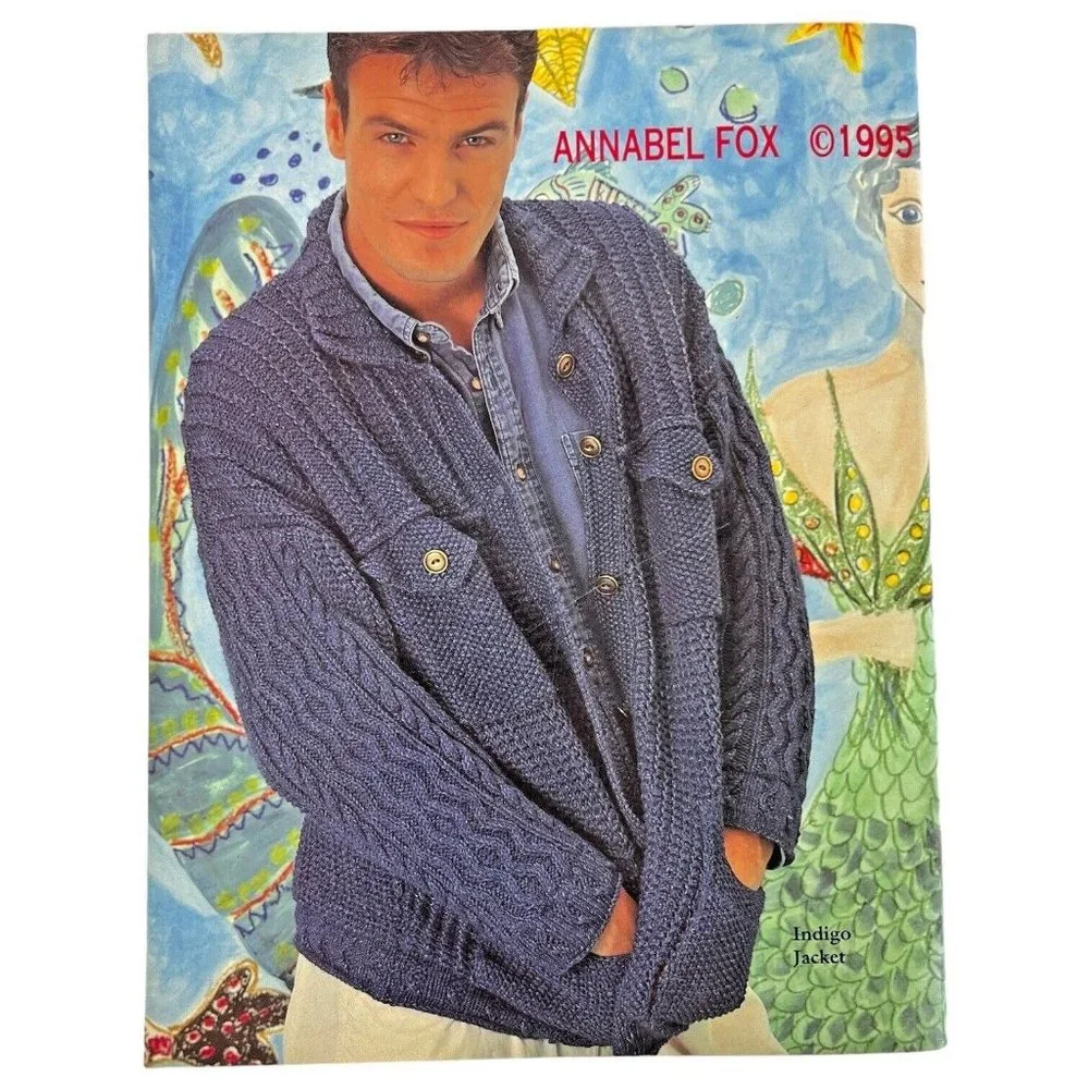 1995‎ Annabel Fox Knitting Pattern Book Booklet Summertime Women Men Vintage